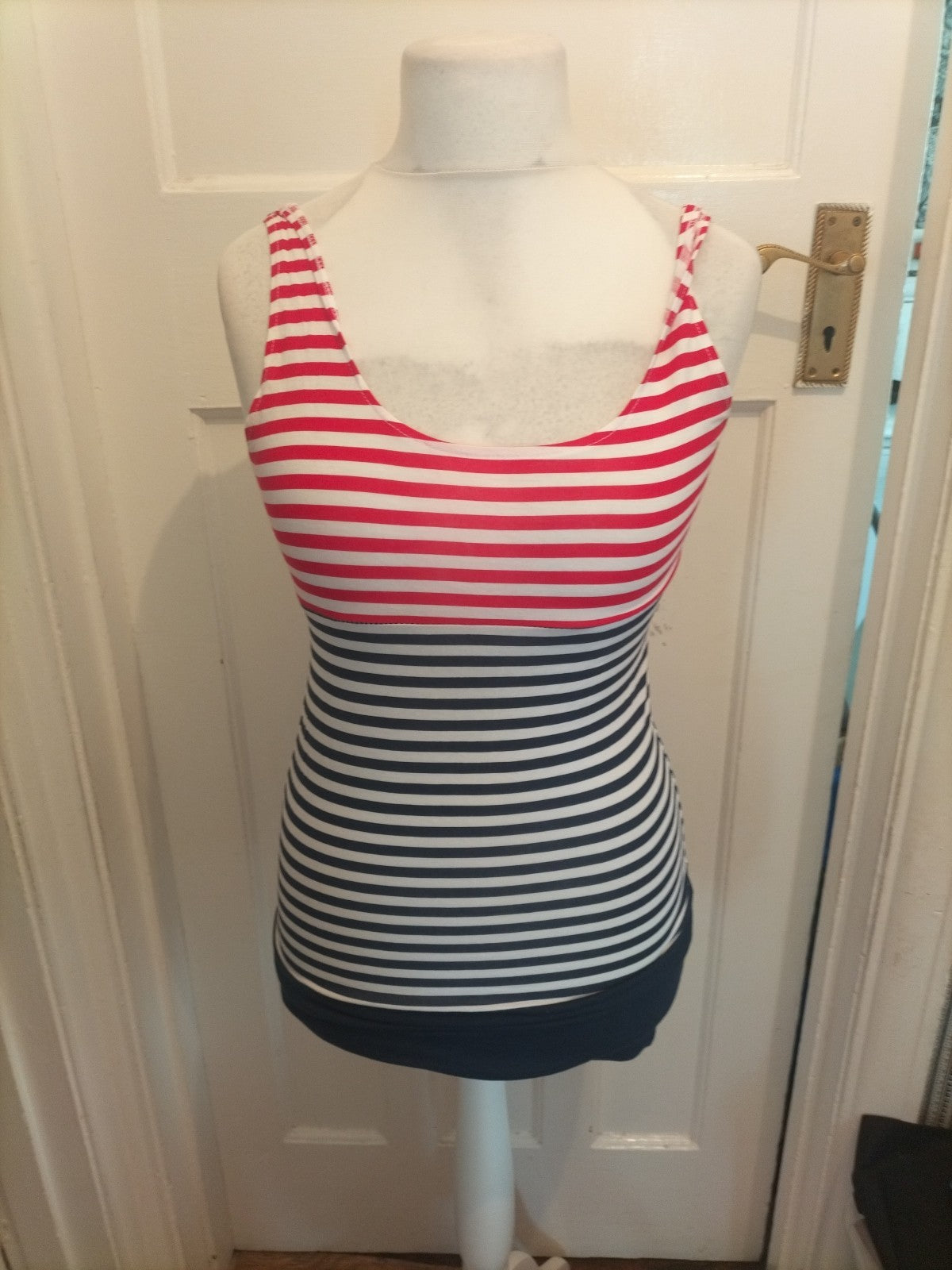 Ladies Beauty Angel Size S/M Striped Open Back Sleeveless Top