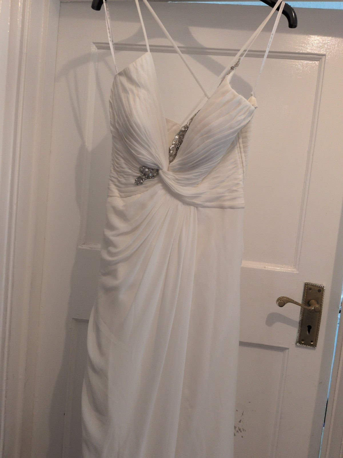 Dusk 12 White Lined Padded Bust Sleeveless Dress