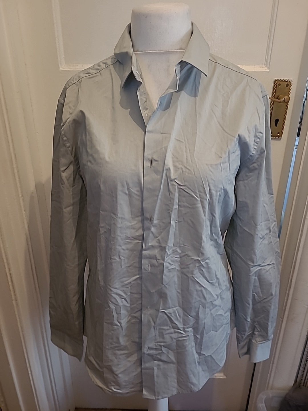 Mens Asos Size XL Silver Shirt Long Sleeved