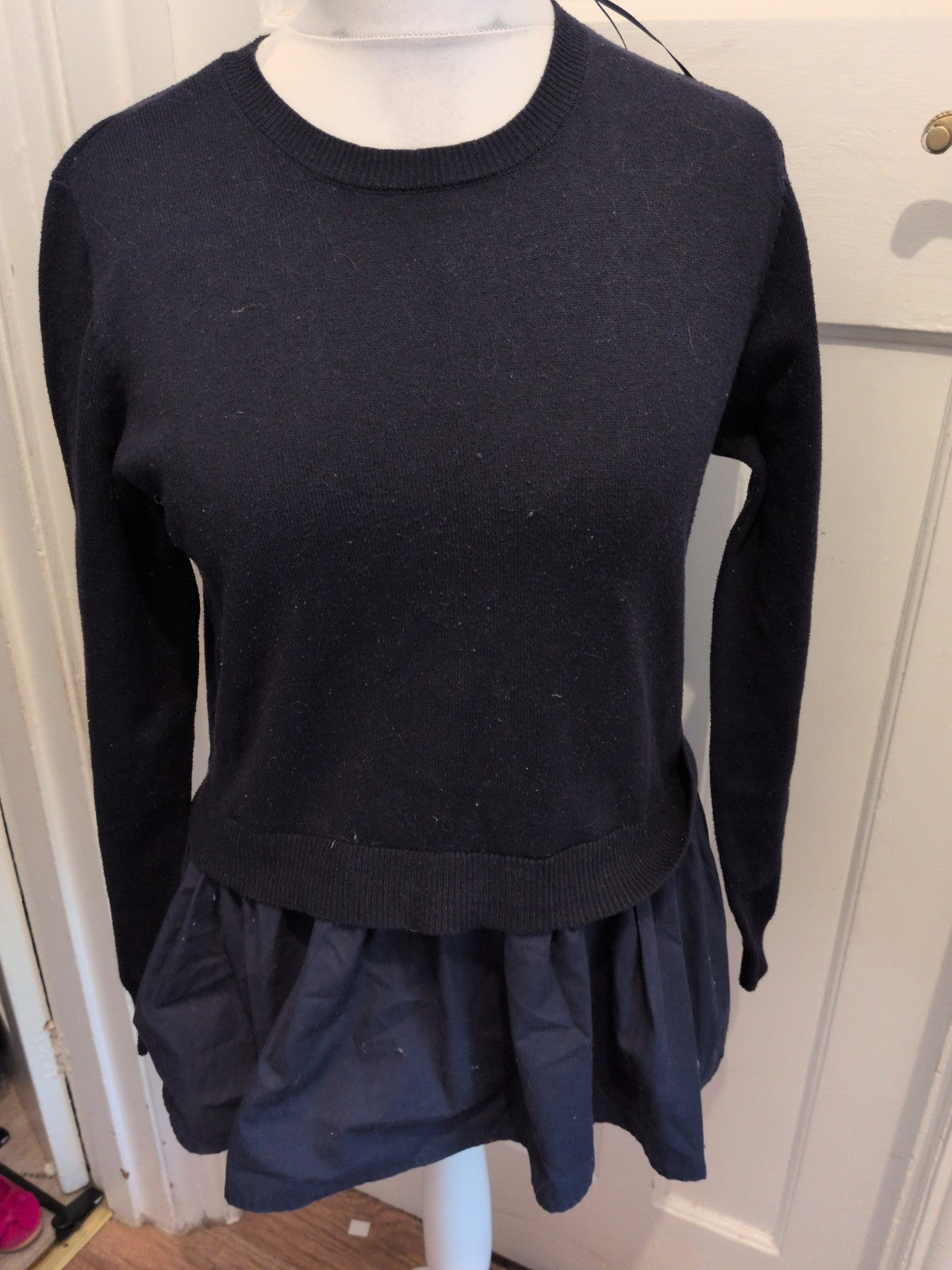 Primark 12-14 Black Long Sleeve Jumper Blouse