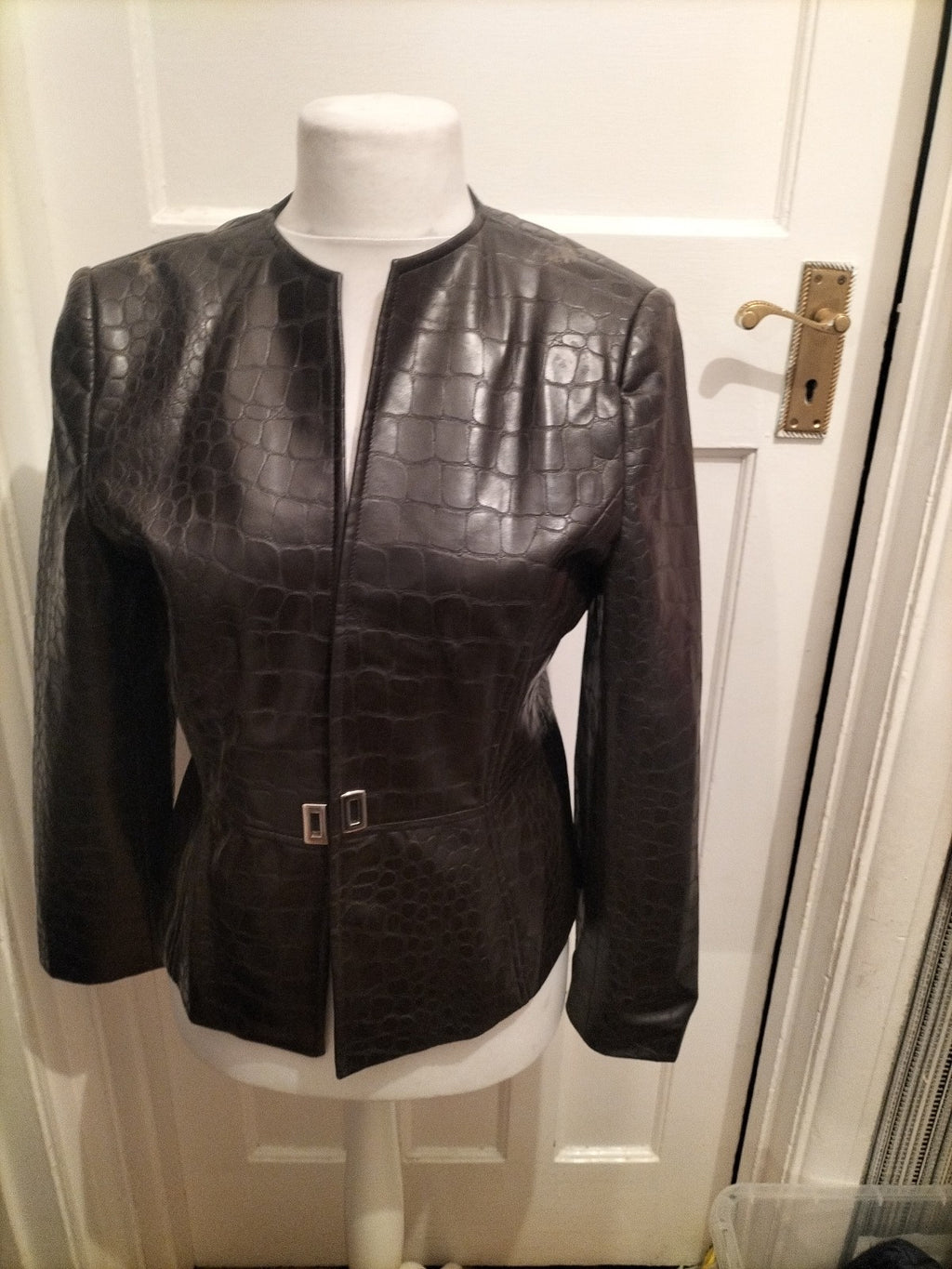 Ladies El Corte Size EU 44 Dark Brown Pleather Jacket