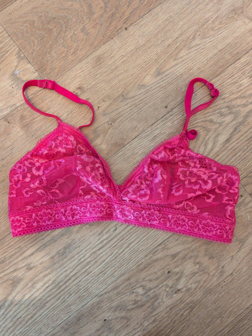 Marks And Spencer 12 Hot Pink Floral Mesh Bralette