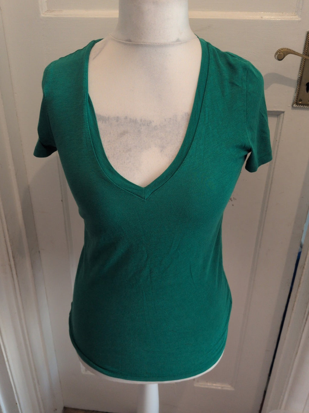 J Crew Alun Cotton XS Ladies Green T-shirt Short Sleeve