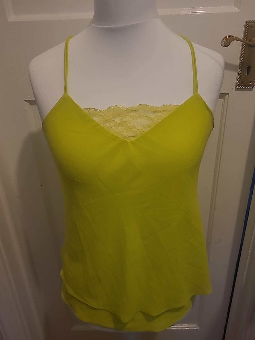 Ladies New Look Size 14 Neon Lime Sleeveless Tshirt