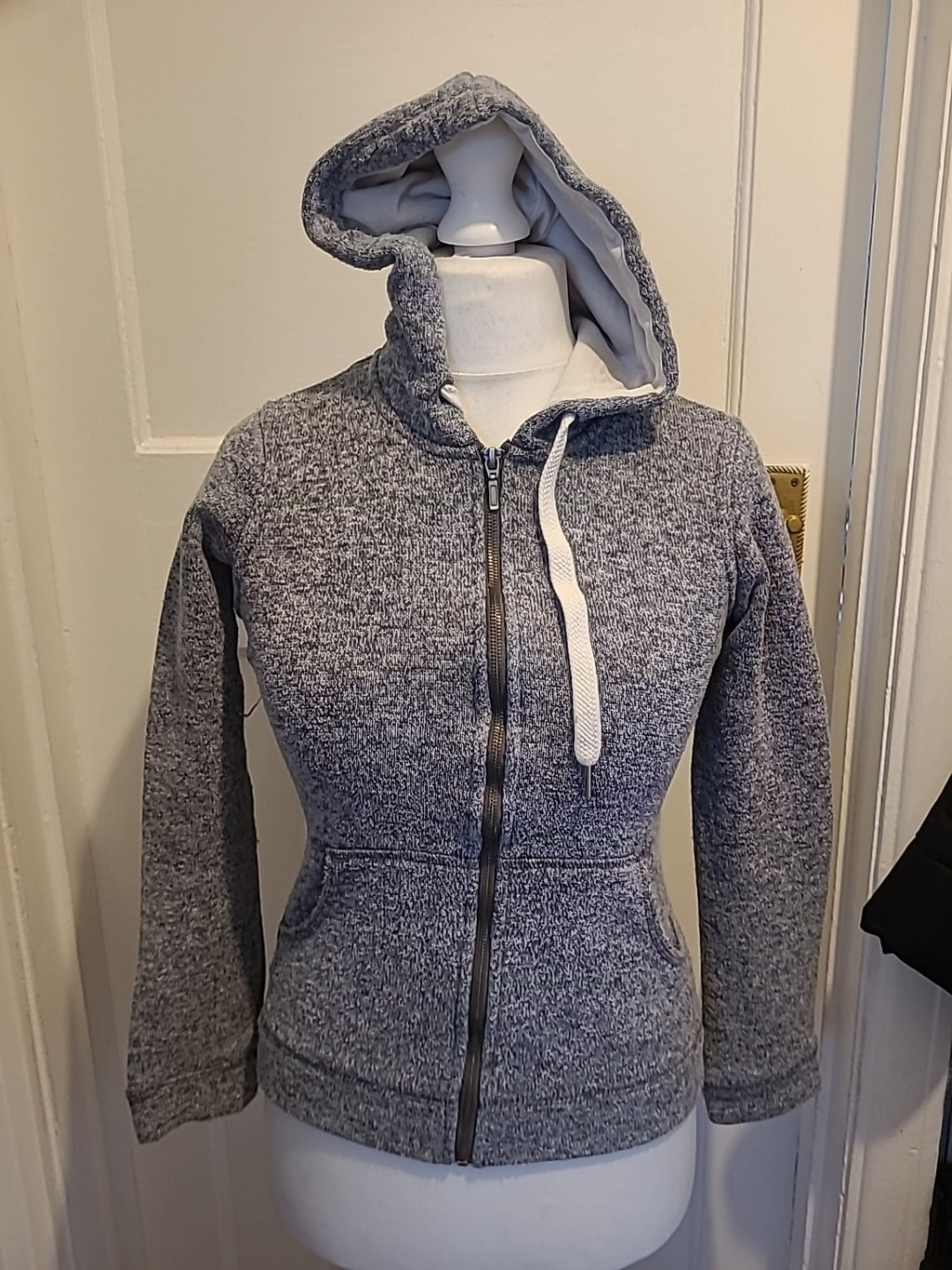 Ladies Next Size 6 Grey Fleck Zipped Hoodie