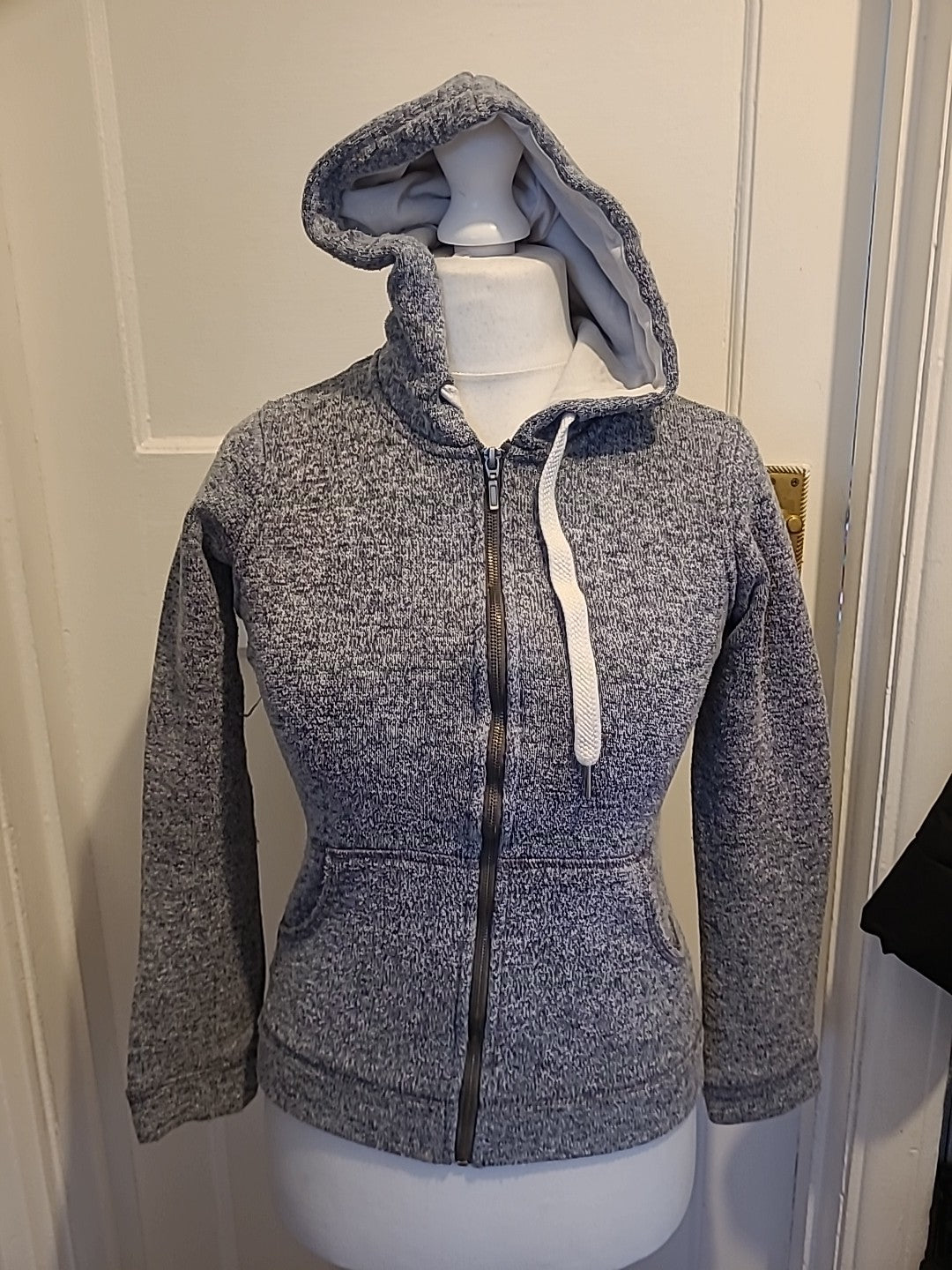 Ladies Next Size 6 Grey Fleck Zipped Hoodie