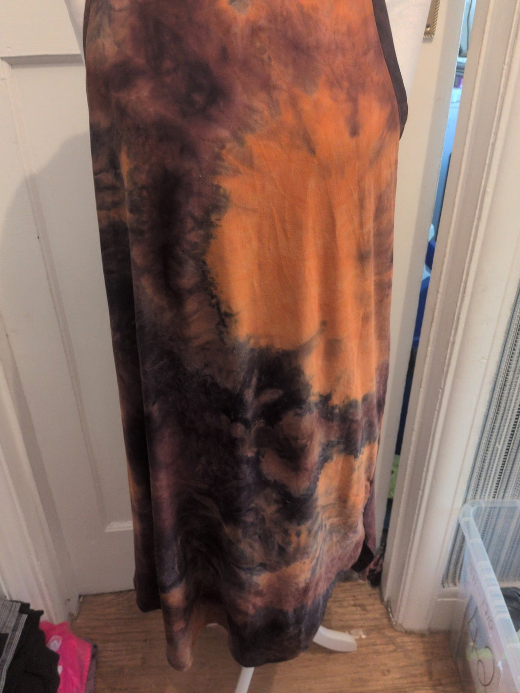 Shein XL Brown And Orange Sleeveless Dress
