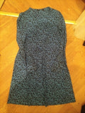 Ladies F&F Size 6 Blue And Black Floral Long Sleeve Dress