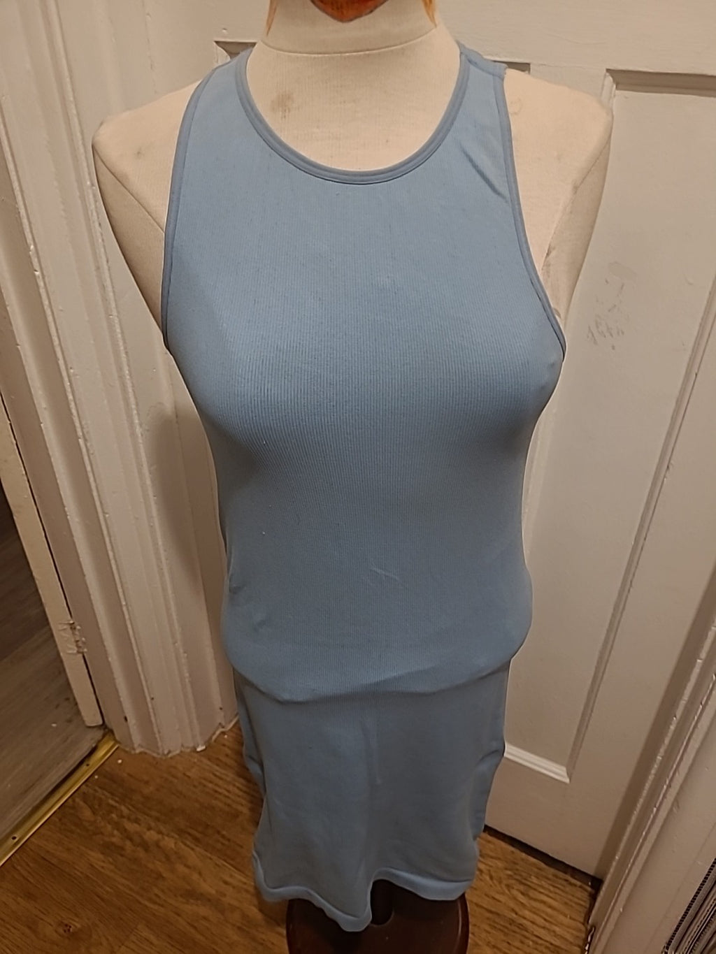 Ladies Primark Size 10/12 Blue Scoop Neck Sleeveless Dress