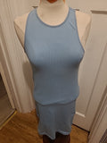 Ladies Primark Size 10/12 Blue Scoop Neck Sleeveless Dress