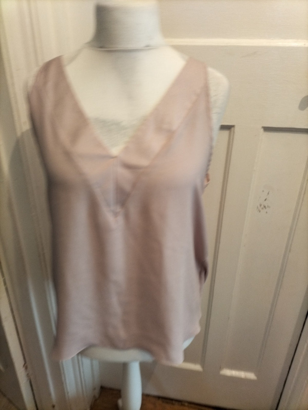 River Island 14 Natural V Neck Sleeveless Blouse