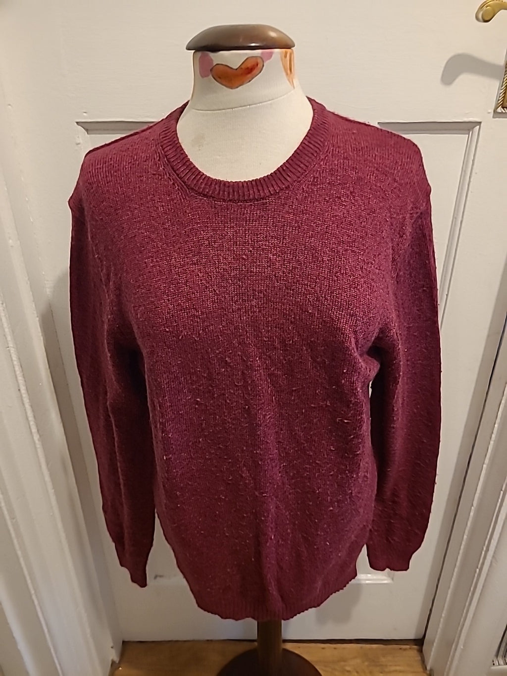 Mens Debenhams Size Small Purple Wool Blend Pullover Jumper