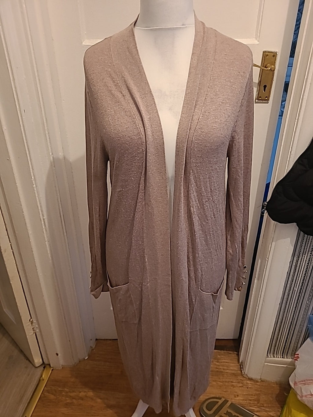 Ladies Primark Size 14-16 Bronze Long Length Long Sleeved Cardiagn