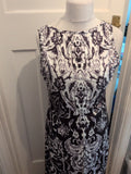 Large Long Length Dress Black White And Grey Sleeveless