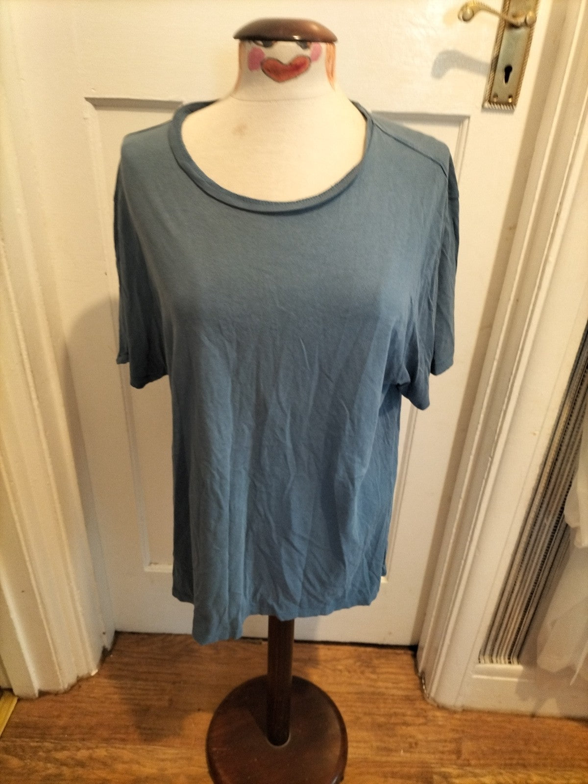 Mens Matalan Size Large Navy Blue Short Sleeved Pyjama Top