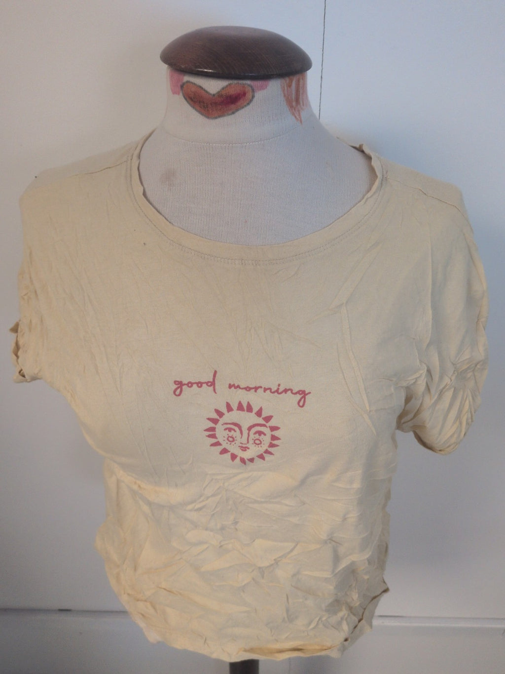 Ladies Marks And Spencer Size 14 Beige Good Morning Short Sleeve Pyjama Top