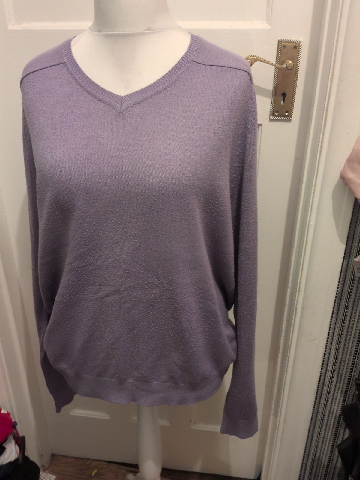F&F Large Purple V Neck Jumper Bobbling