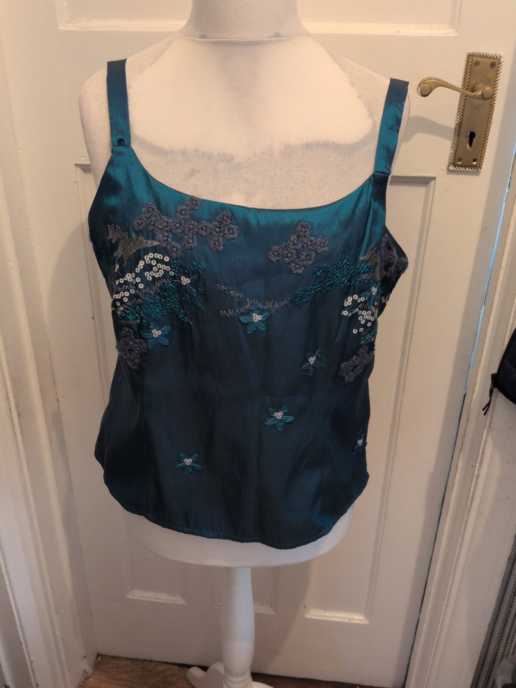 Un Jour Ailleurs 18 Teal Sleeveless Top