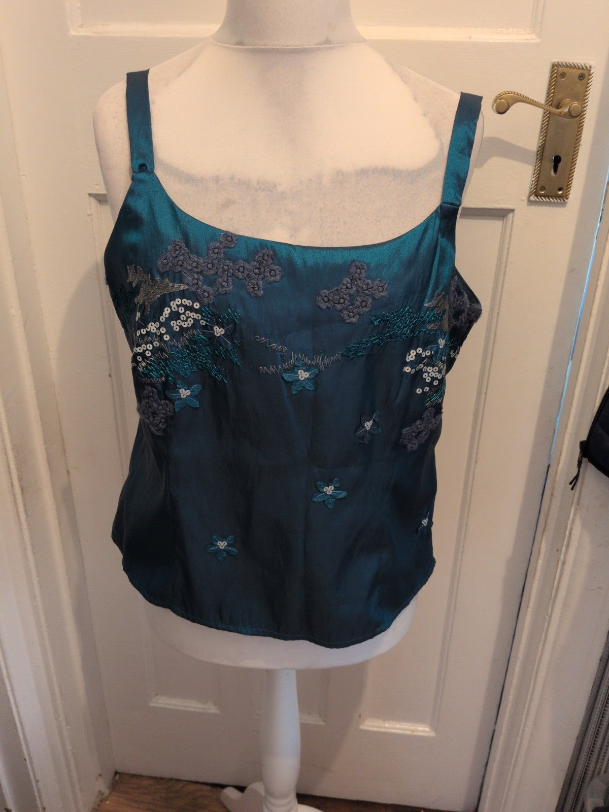 Un Jour Ailleurs 18 Teal Sleeveless Top