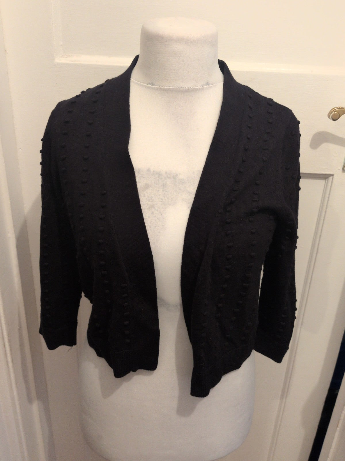 Tu 12 Black Bobble Pattern Open Blouse/Cardigan