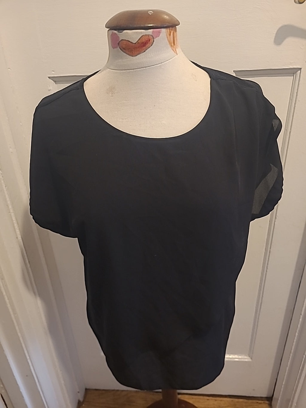 Ladies Select Size 16 Black Lined Short Sleeved Blouse