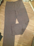 Ladies Janet Wise Size 46 Purple And White Striped Trousers
