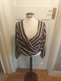 Ladies Primark Top Size 12 Purple/cream