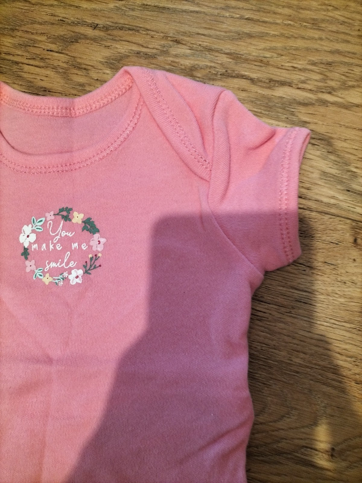 Primark Up To 1 Month Pink Flower Detail Babygrow
