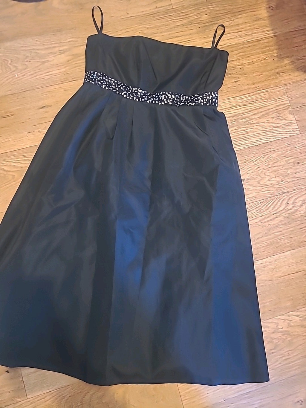 Ladies Zero Size Euro 36 Black Strapless Sleeveless Boned Dress