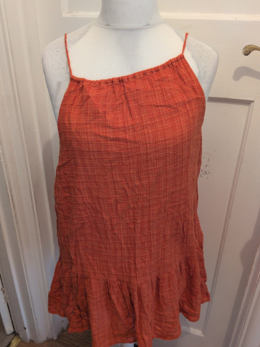 Pull&Bear Medium Orange Sleeveless Flowy Blouse
