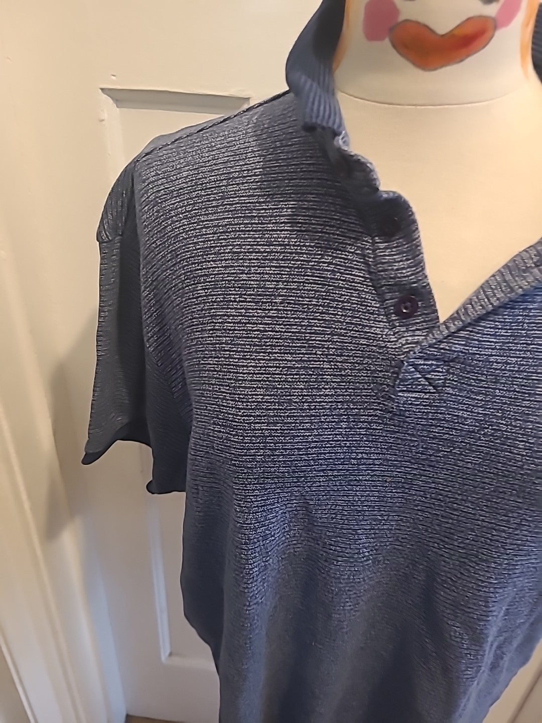 Mens Peacocks Size Large Navy Blue Short Sleeved Polo Shirt
