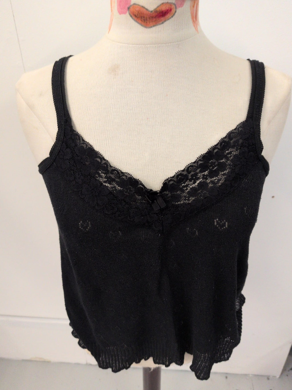 Large Black Sleeveless Pyjama Top
