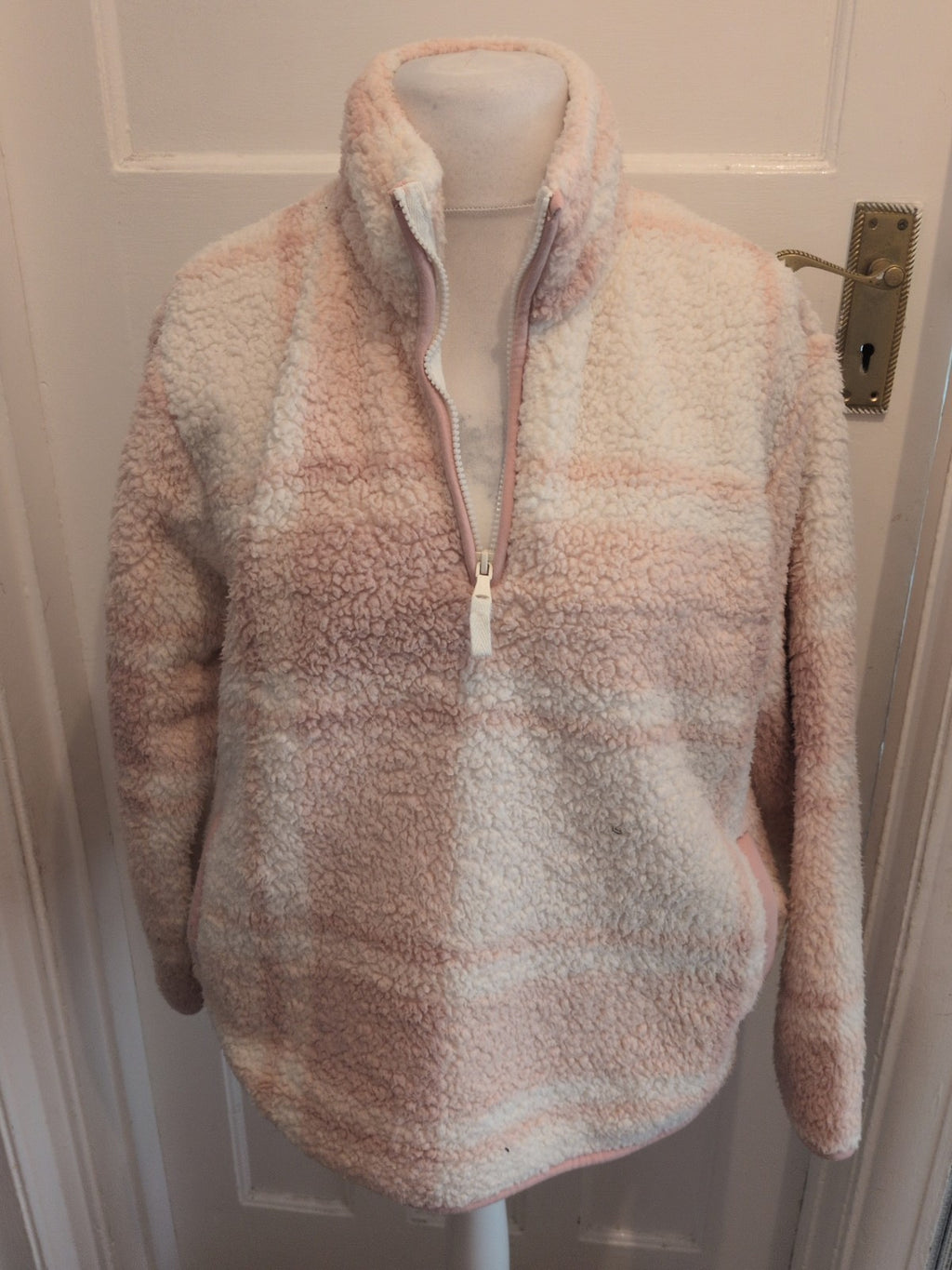 George 12-14 Pink And Cream Fluffy Pyjama Jumper