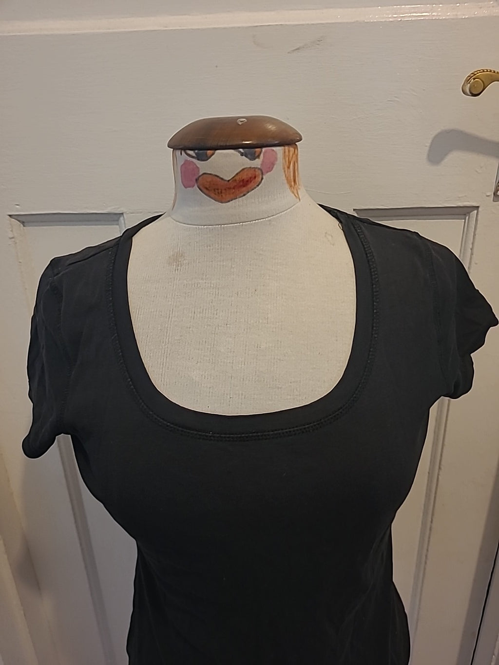 Ladies George Size 12 Black Short Sleeved Tshirt(Marks On Hem)