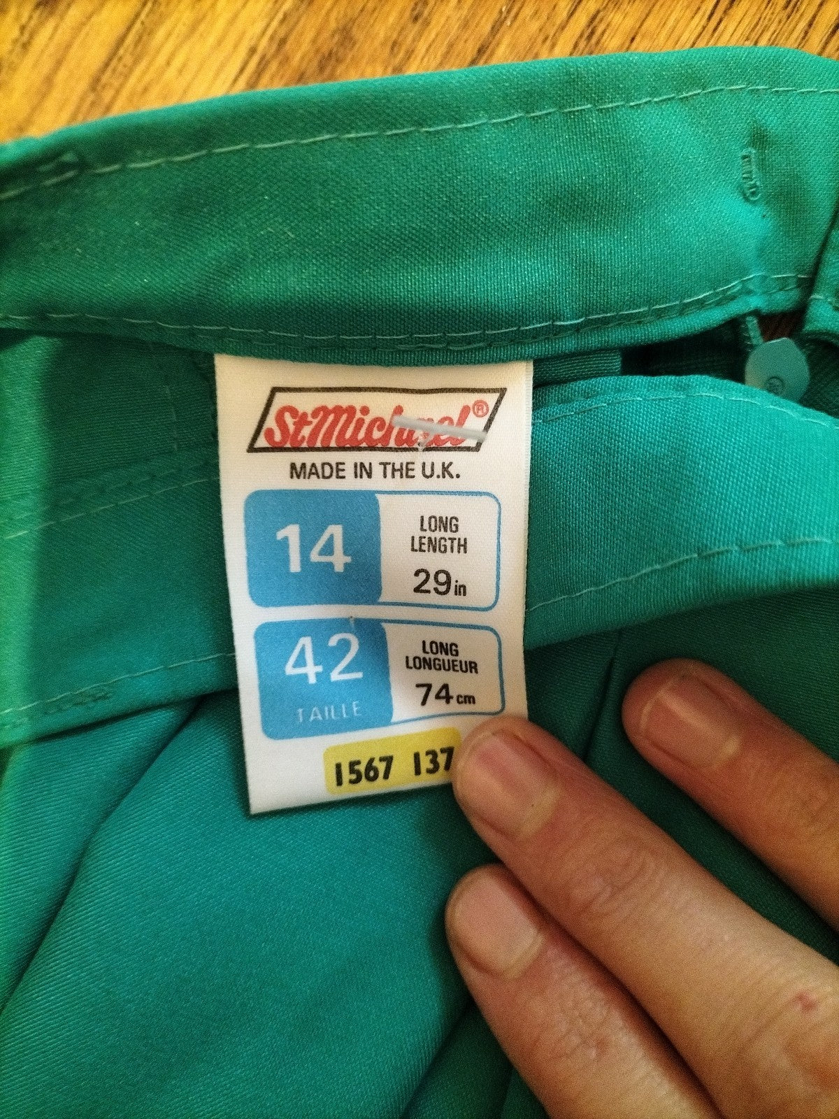 Ladies St Michael Size 14(Length 27") Bright Green Lined Skirt