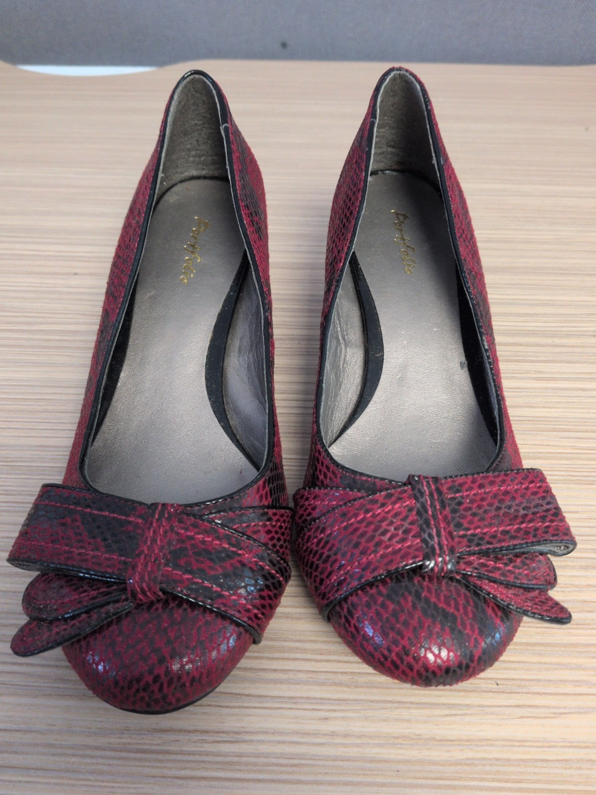 Portfolio 5.5 Wine Snakeskin Small Heels