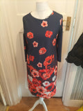 Ladies Roman Size 12 Navy Floral Half Sleeved Dress