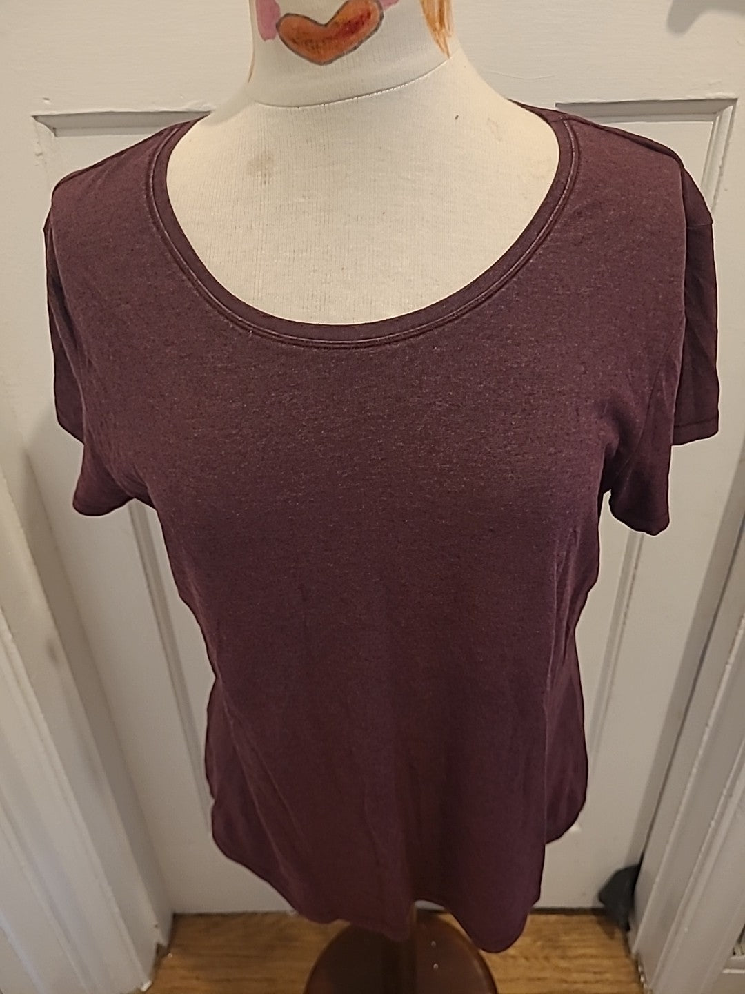 Mens Decathlon Size M/L Deep Purple Short Sleeved Tshirt