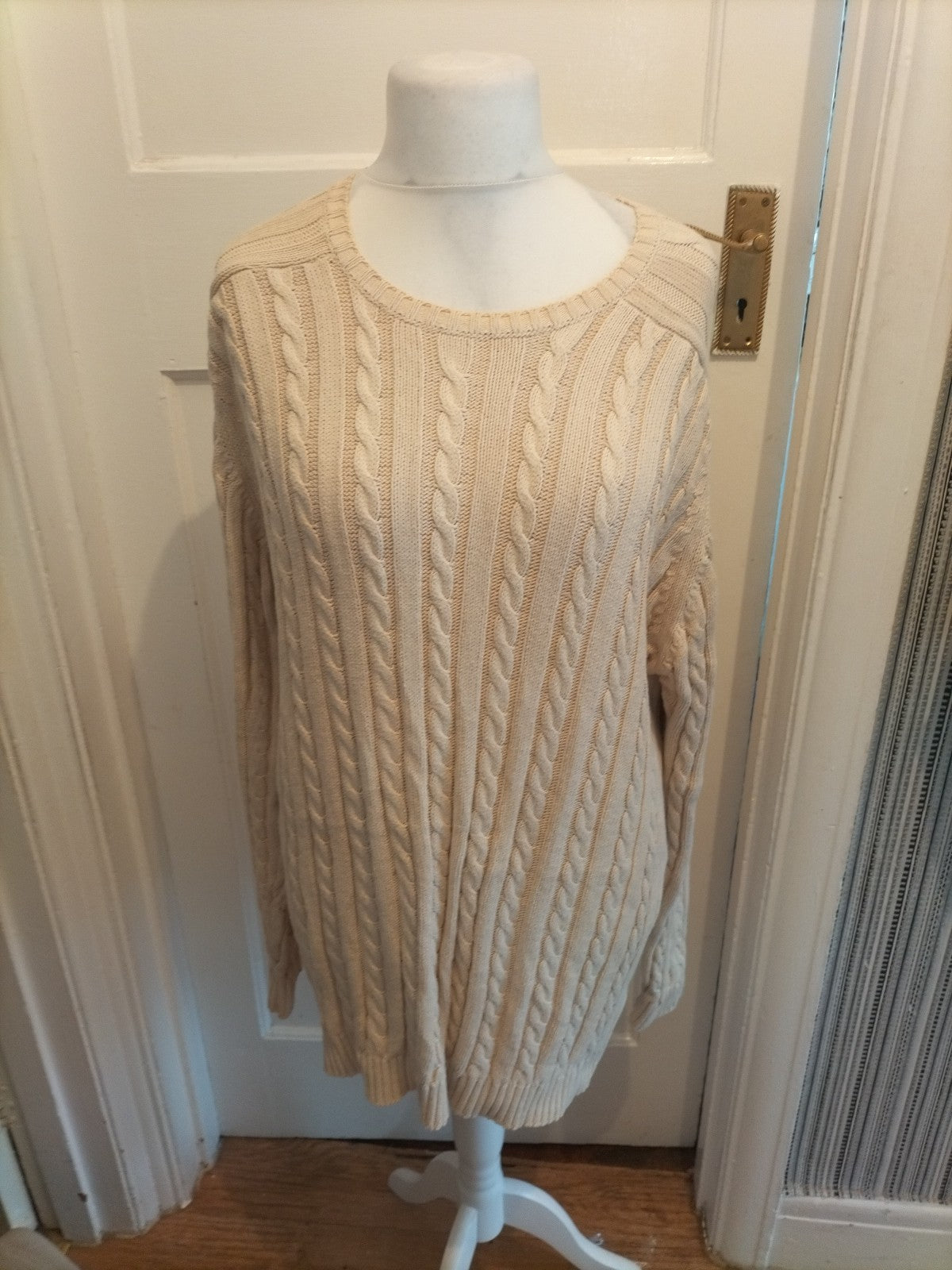 Wolsey XL Cream Knit Heavy Long Sleeve Jumper