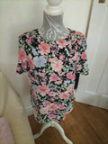 Ladies M&Co Size 8 Black Short Sleeve Blouse