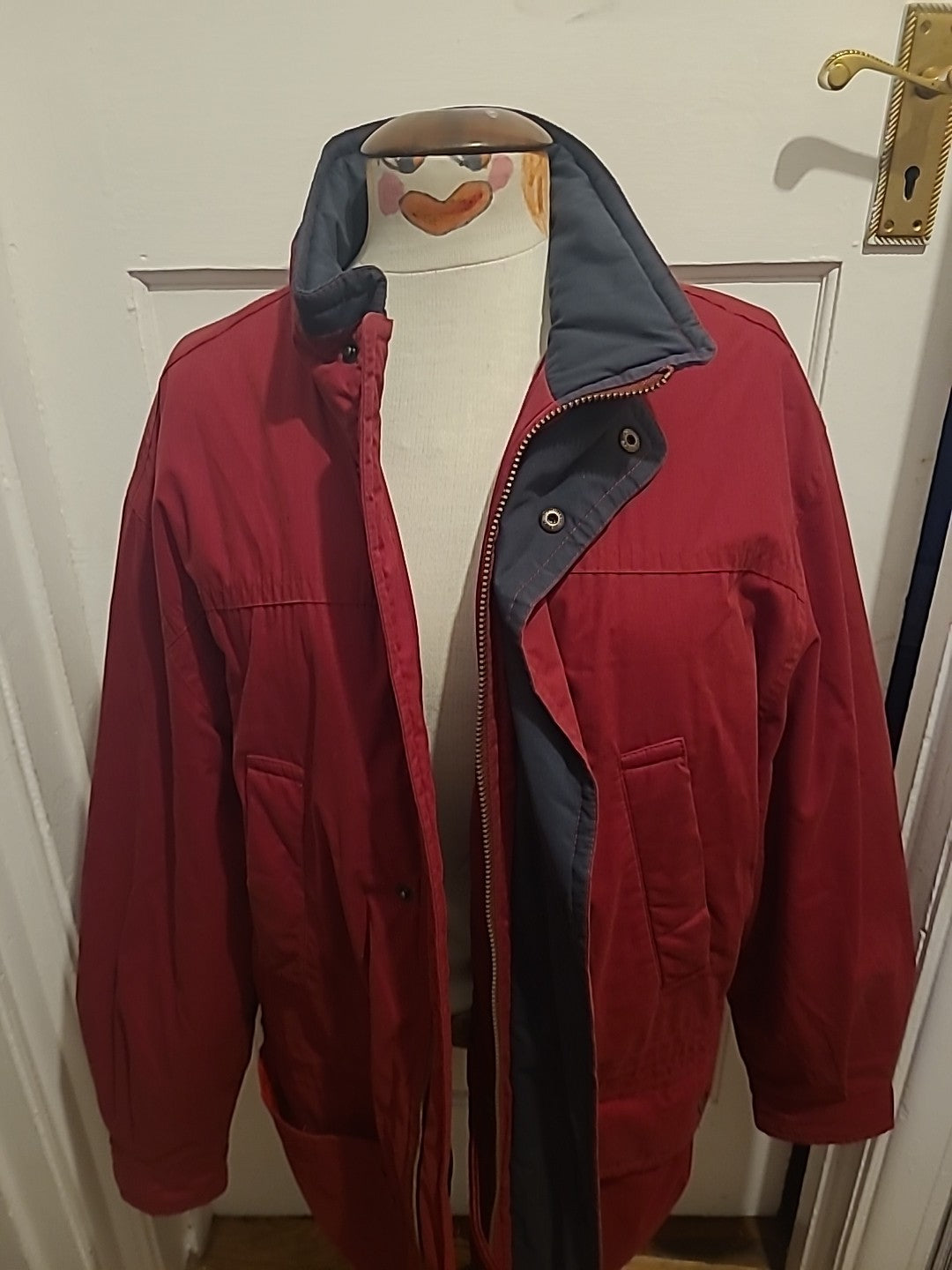 Mens St Michael Size Medium Red Parka Coat