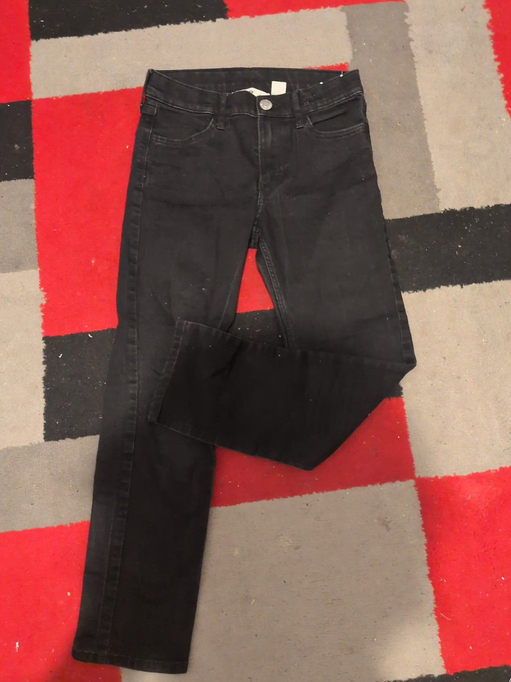 H&M 10-11 Years Black Adjustable Waist Slim Fit Jeans