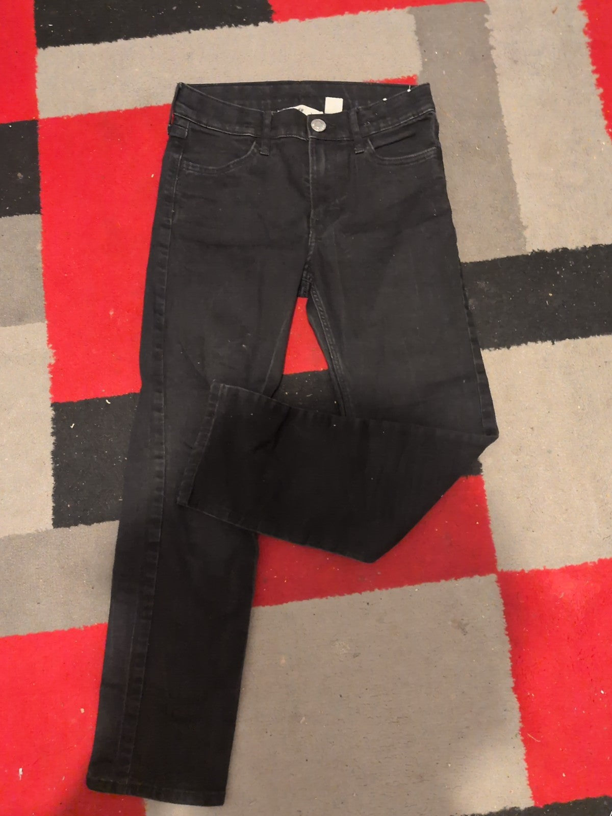 H&M 10-11 Years Black Adjustable Waist Slim Fit Jeans