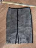Tu 12 Black And White Flecked Front Split Skirt Midi-Long