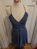 Ladies C&A Size 12 Navy And White "Dove" Dress