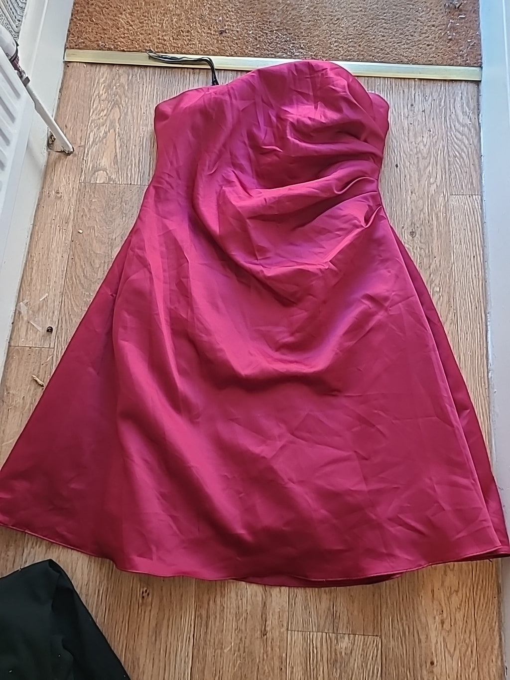 Ladies Alfred Angeo Size Large Wine Boned Sleeveless Strapless Dress
