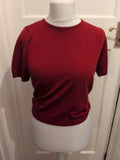 Marks And Spencers 10 Rust Red Short Sleeve Blouse