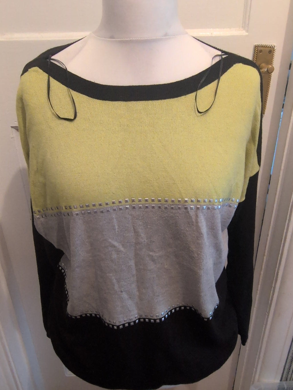 Wallis Medium Lime/Black/Grey Pullover Jumper