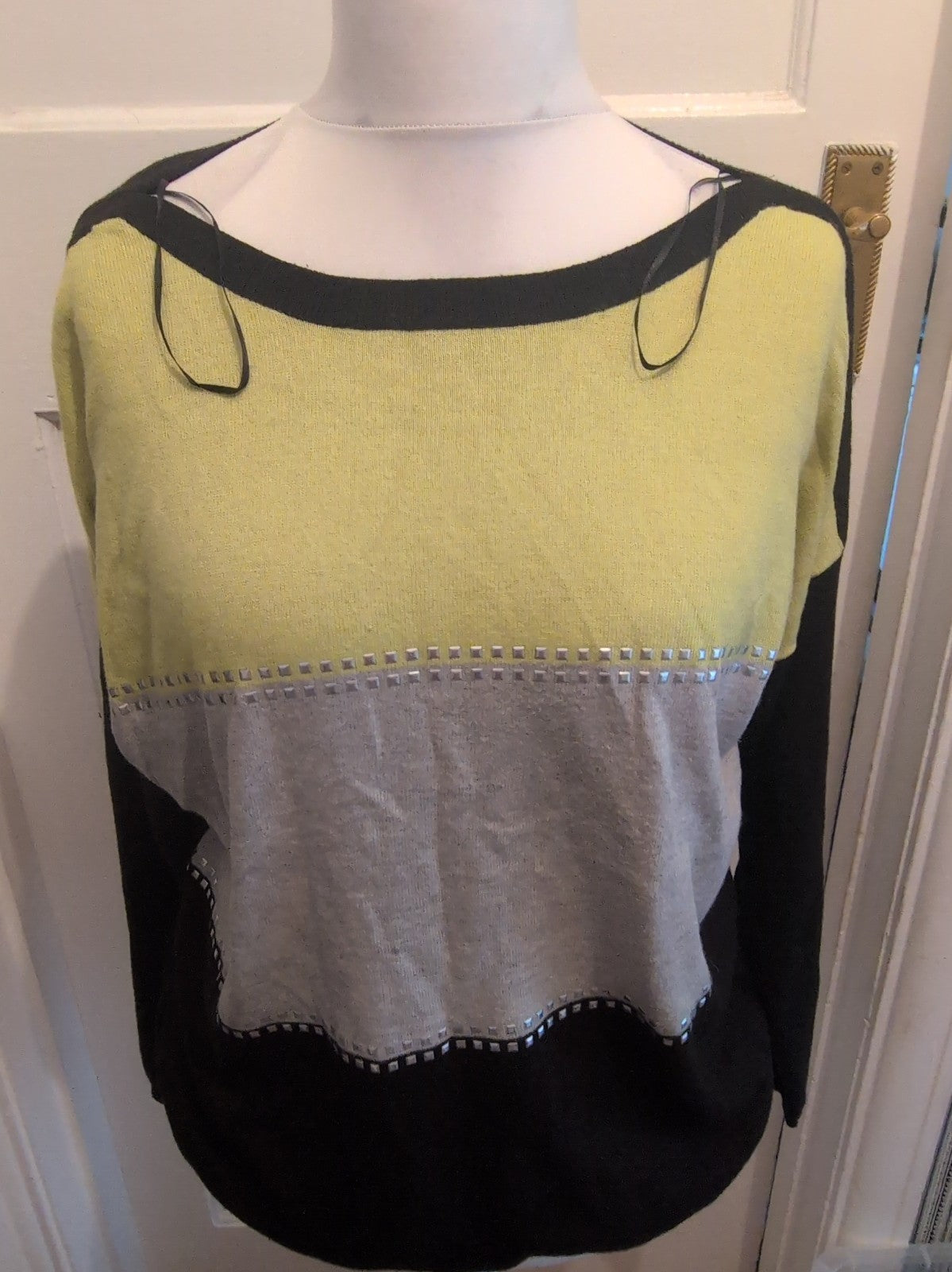 Wallis Medium Lime/Black/Grey Pullover Jumper