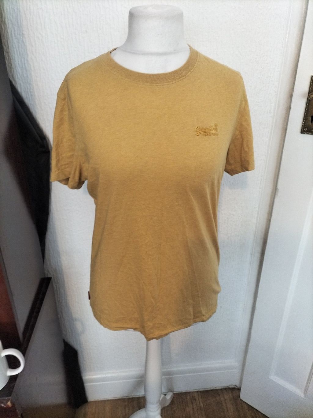 Mens Superdry Size M Dark Yellow Short Sleeved Tshirt